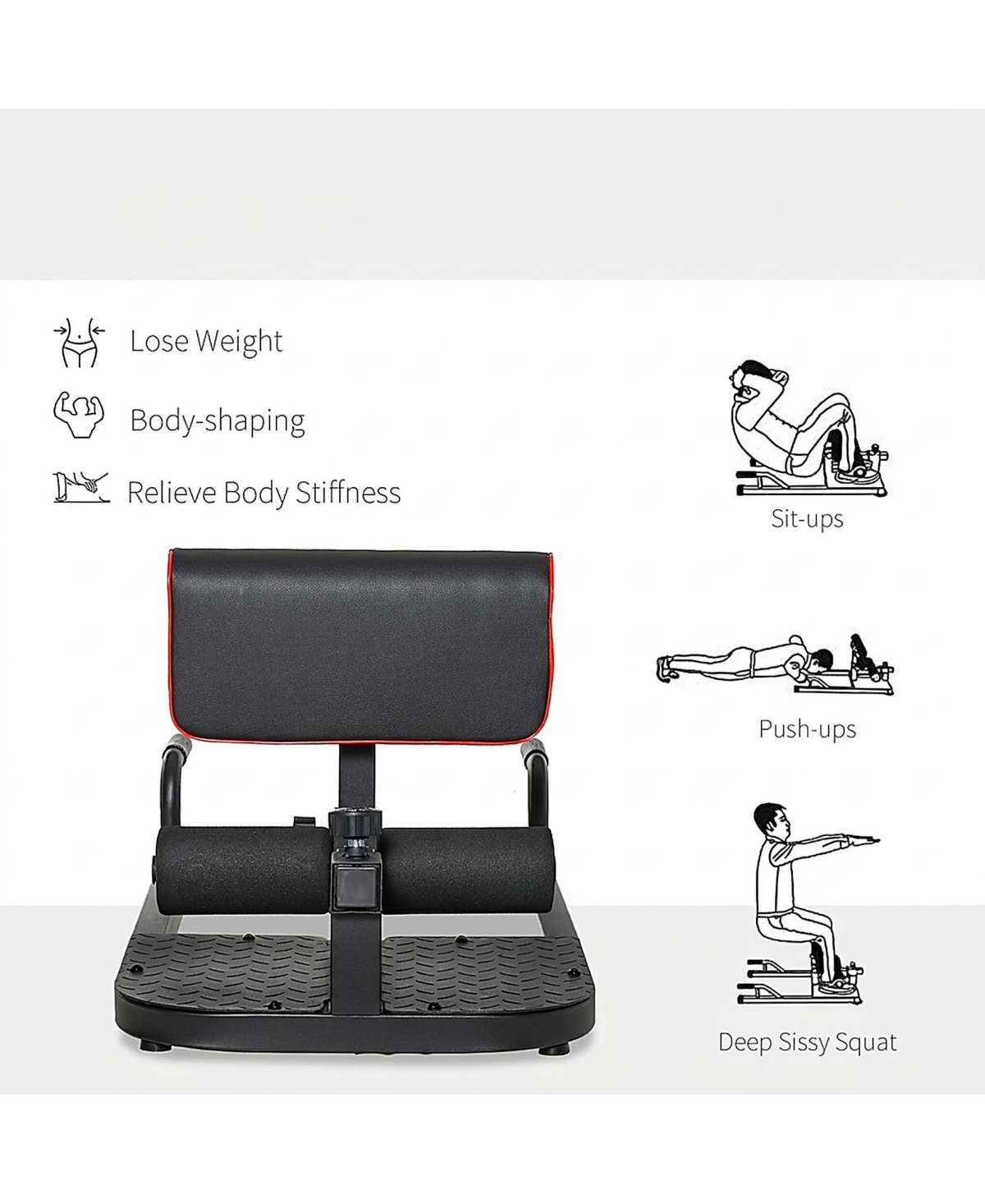 Sevorley 3-in-1 Padded Push-Up, Sit-Up, and Squat Machine for Home Gym Workouts