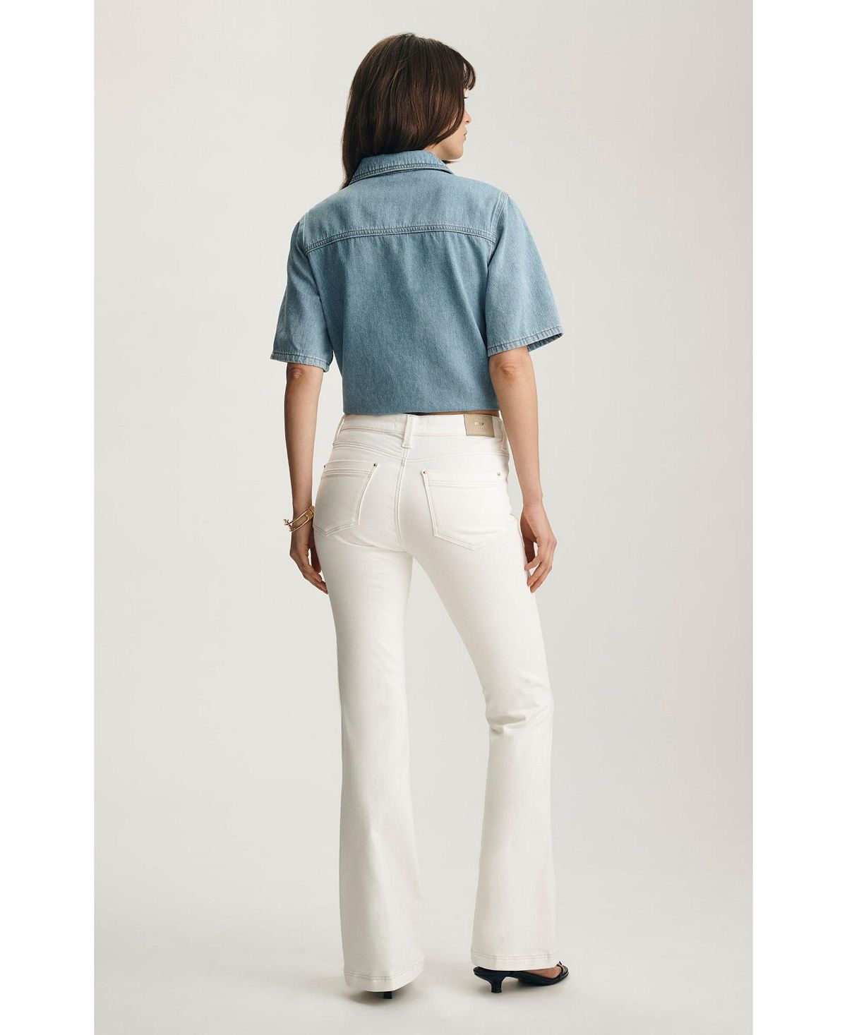 Mavi Jeans Women's Sydney High Rise Flare Flare In Off White Gold Premium view 4 — MAYCSS fashion products