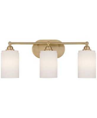 David 22" Wide and Fluted Glass 3-Light Bath Light