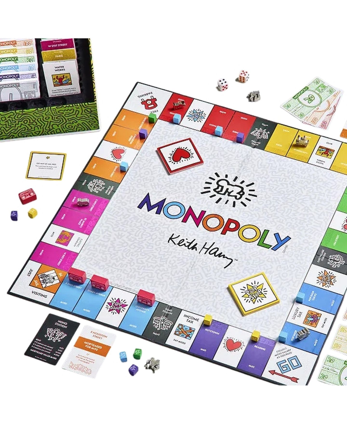 Детская настольная игра Uncommon Goods Keith Haring Pop Shop 40th Anniversary Monopoly Board Game, от 8 лет, цвет: Разноцветный — фото 2