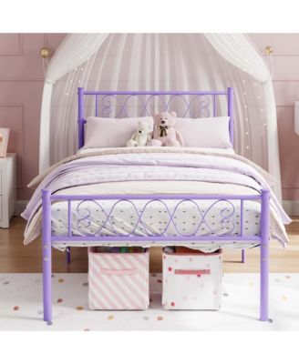 Metal Platform Bed Frame with Headboard and Footboard, Metal Slats, 13.7 Inch Underbed Storage, No Box Spring Needed