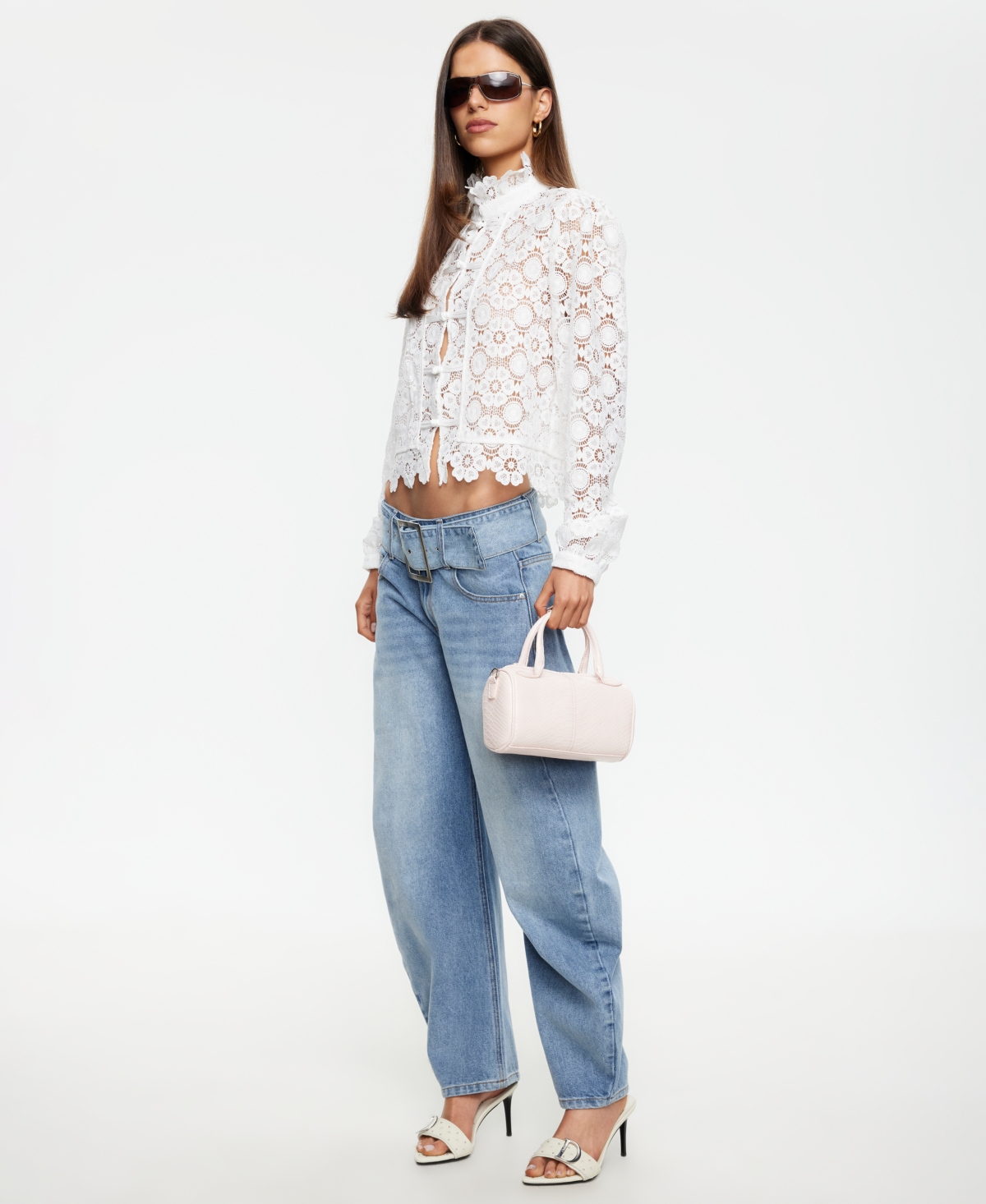Lioness Women's Overtime Ruffle Mock Neck Blouse