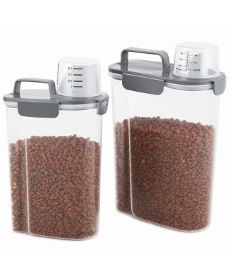 Portable Pet Food Storage Container with Cat Can Cover, Mixing Spoon