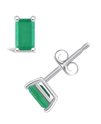 Tanzanite Stud Earrings (1/2 ct. t.w.) in 14k White Gold (Also in Emerald, Sapphire & Ruby)