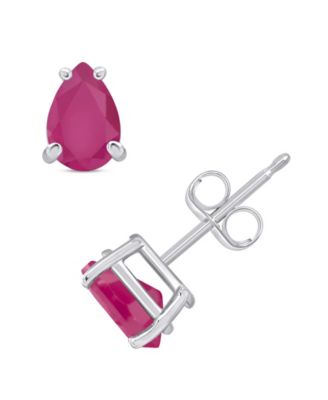 Sapphire Stud Earrings (1 ct. t.w.) in 14k White Gold (Also in Ruby & Emerald)