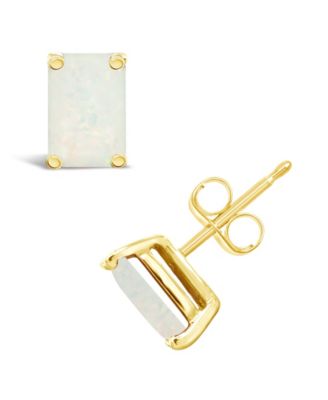 Opal (5/8 ct. t.w.) Stud Earrings in 14K Yellow Gold or 14K White Gold