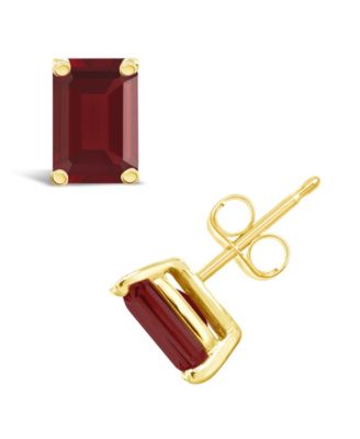 Garnet (1-1/2 ct.t.w) Stud Earrings 14K in White Gold or 14K Yellow Gold