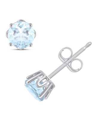 Rhodolite Garnet Stud Earrings (1-1/5 ct. t.w.) in Sterling Silver (Also in Opal, Citrine, White Topaz, Peridot, Aquamarine, and Amethyst)