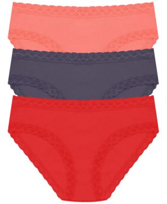 Bliss Lace-Trim Cotton Brief Underwear 3-Pack 156058MP