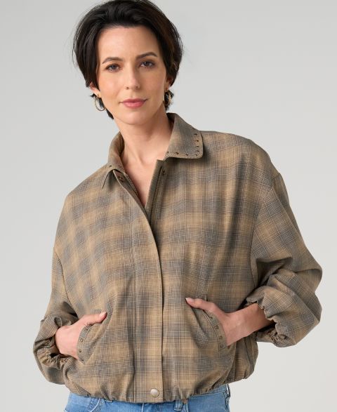 Женские куртки Liverpool Los Angeles Women's Bubble Hem Collared Jacket