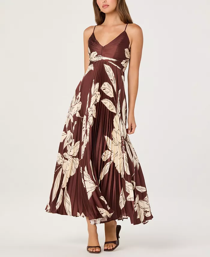 Women's Printed V-Neck Maxi Dress - thumbnail 5