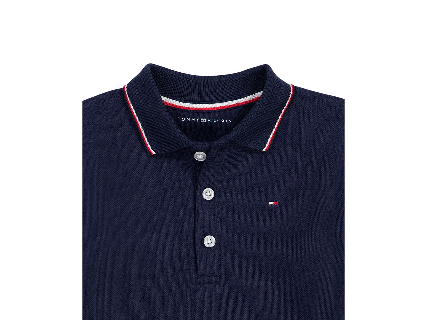 Детский вязаный комбинезон Tommy Hilfiger с воротником и планкой на флисовой подкладке, цвет: Тёмно-синий — фото 3