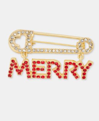 Gold-Tone Merry Glass Pin