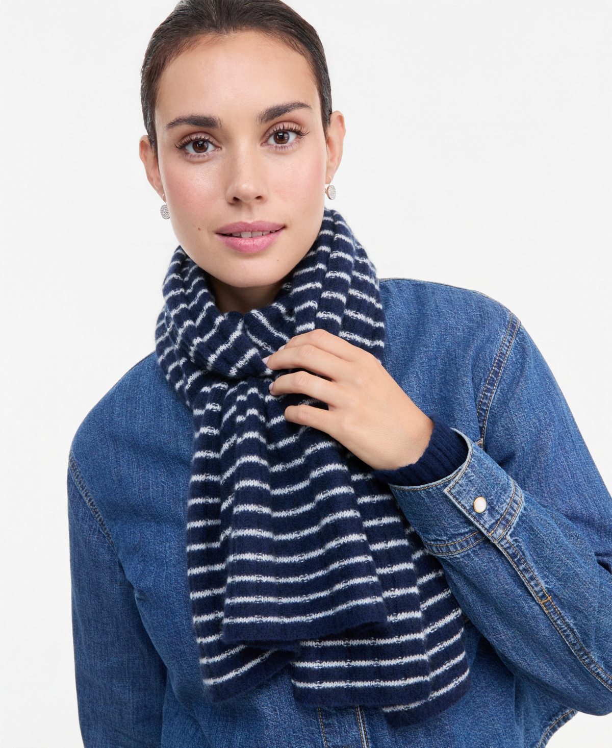 Charter Club Ribbed Cashmere Muffler Scarf, Macy's Exclusive - Si St Adml