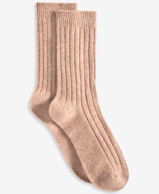 Women's Boxed Cashmere-Blend Ribbed Crew Socks