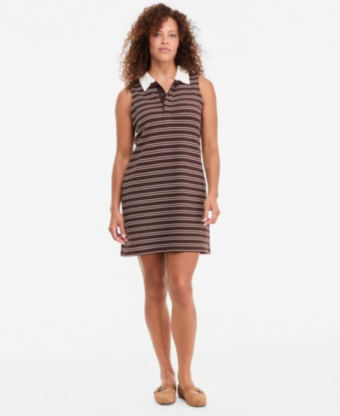 Женское платье On 34th Sleeveless Striped Piqué Polo Knit, цвет: Ganache