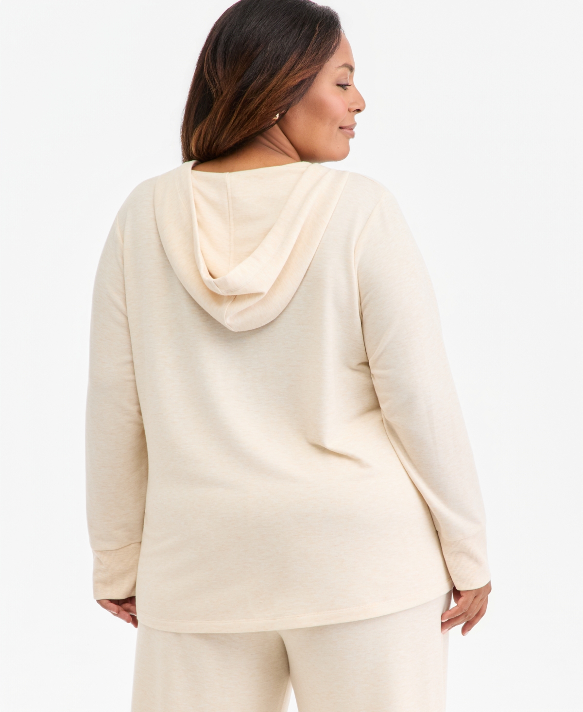 Style & Co Plus LuxLounge Snap-Closure V-Neck Hoodie, Macy's Exclusive