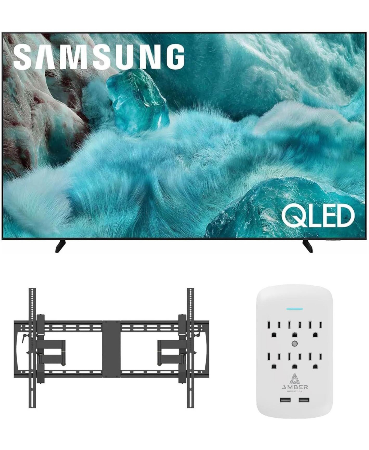 Samsung QN98Q7FAAFXZA 98" Qled Q7F 4K Vision Ai Smart Tv with a Walts Xxl-tilt-extension and Amber Protection 6-outlet-surge Surge Protector (2025)