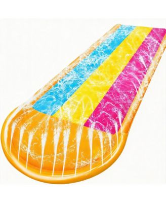 3 Sided Safe Fence Triple Slip Water Slide 3-way Sprinklers Bodyboards Summer Outdoor