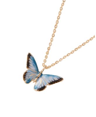 Enamel Butterfly Short Necklace