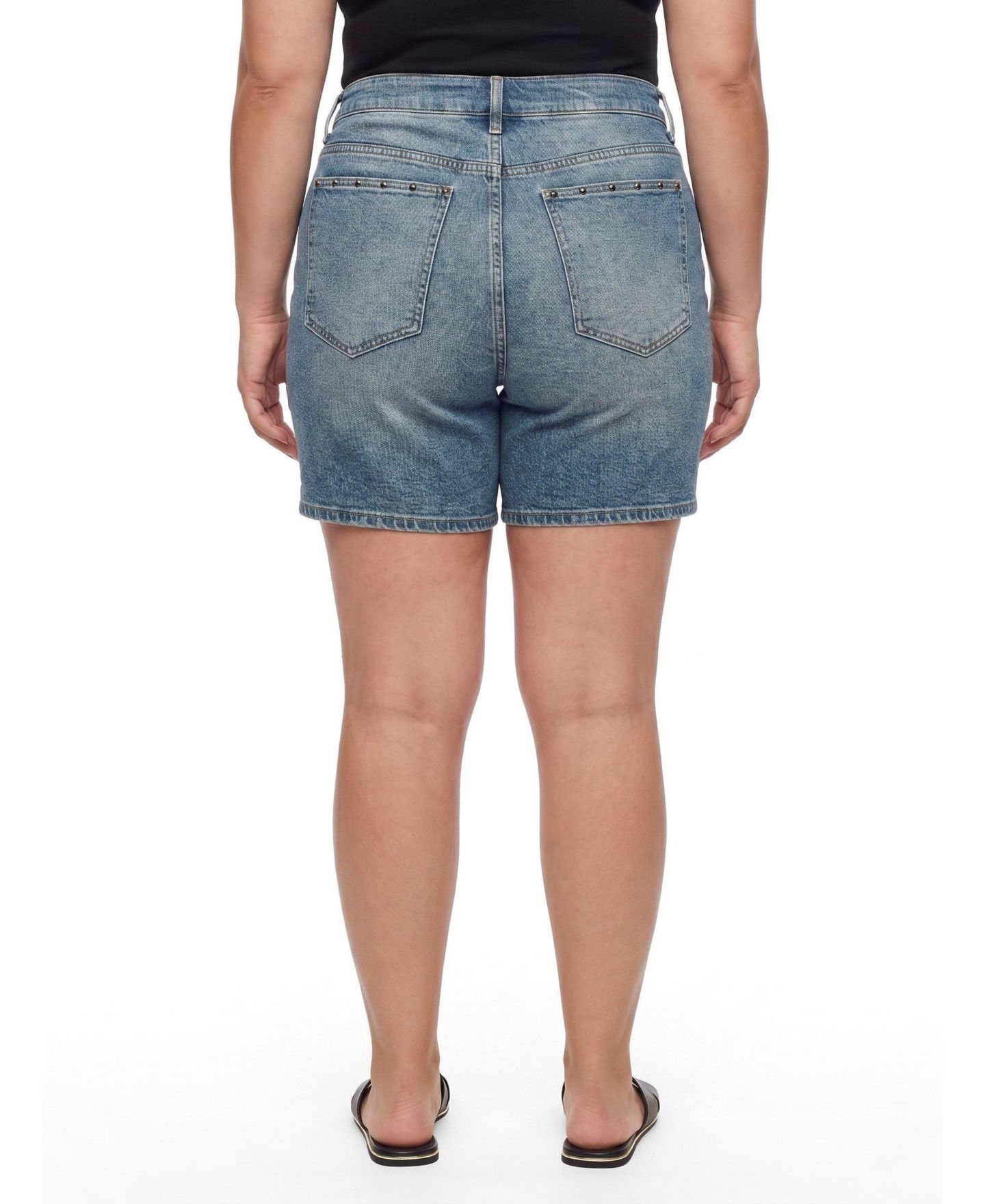 Женские шорты Torrid High-Rise Dad Denim Short, цвет: Americano — фото 4