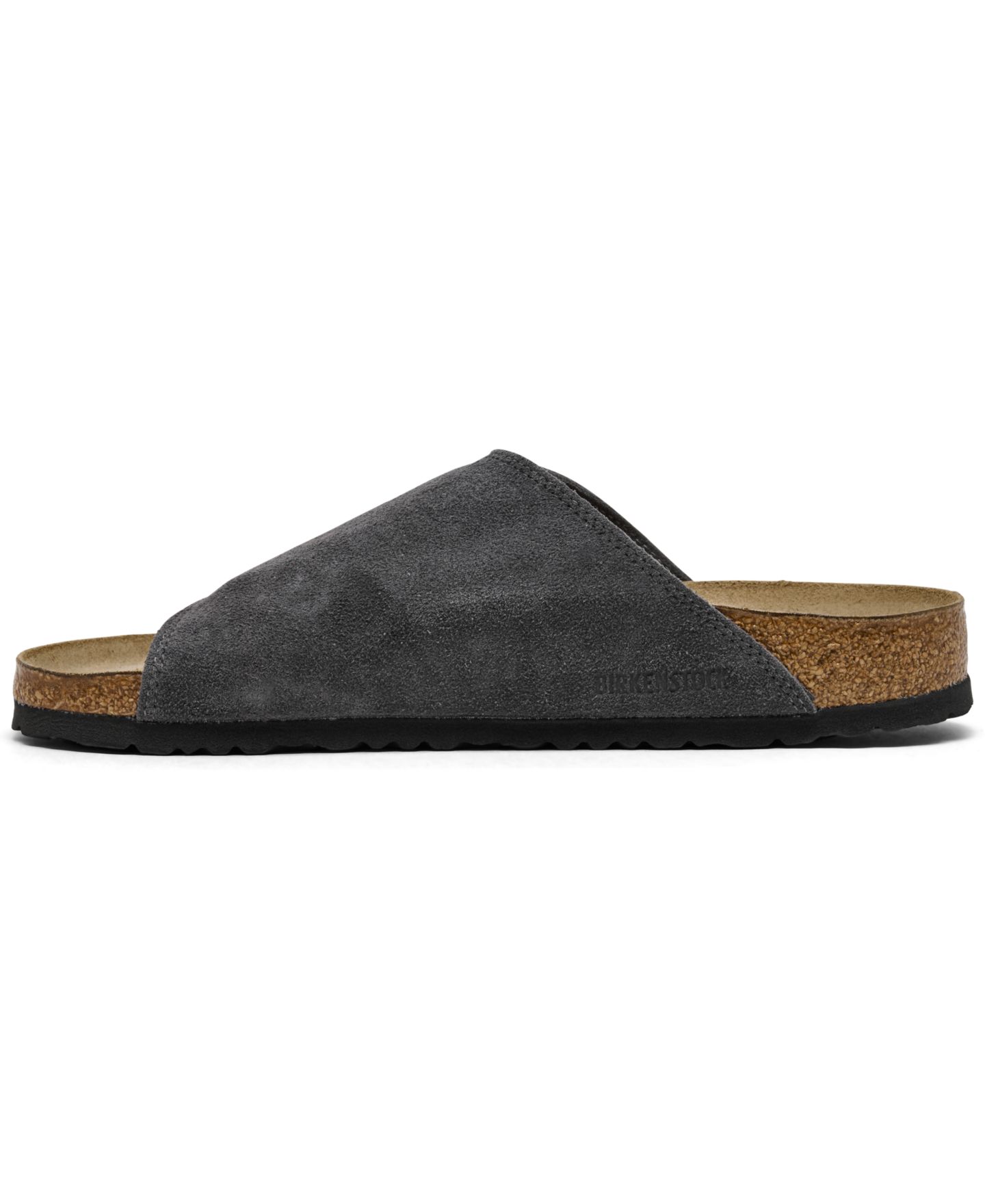 Мужские сандалии Birkenstock Solana Suede Leather Slide, цвет: Угольный — фото 3