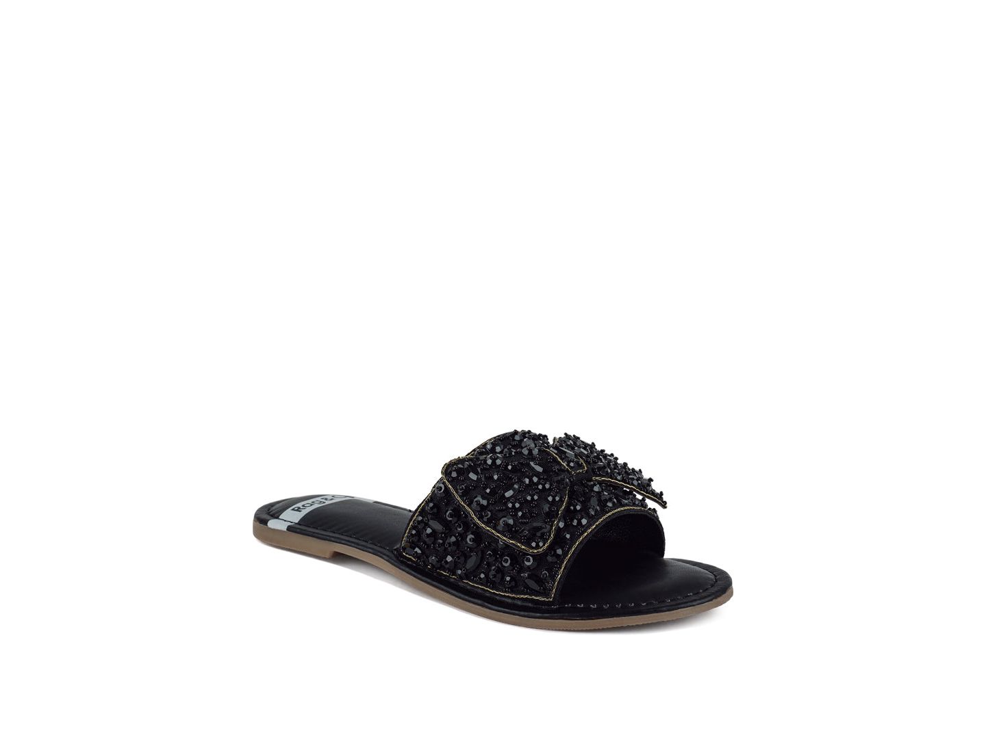 Женские балетки Rag & Co Pipa Big Bow Beaded Flats, цвет: Чёрный — фото 7