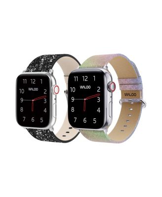 2 Pack Leather Bling & Shiny Brilliance Replacement Band for Apple Watch