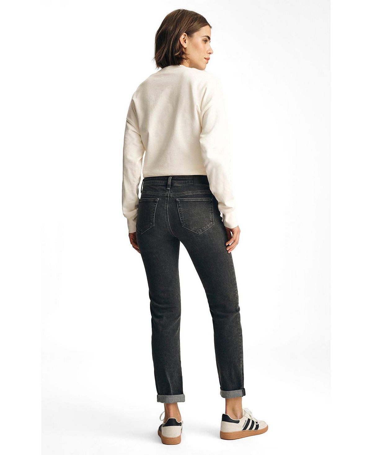 Mavi Jeans Women's Emma Mid Rise Boyfriend In Mid Smoke Tribeca view 3 — MAYCSS fashion products