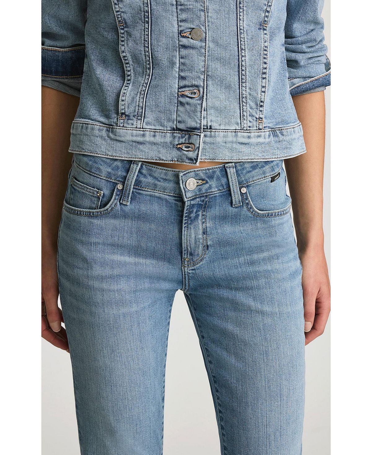 Mavi Jeans Women's Emma Mid Rise Boyfriend In Lt Brushed Flex Blue view 5 — MAYCSS fashion products