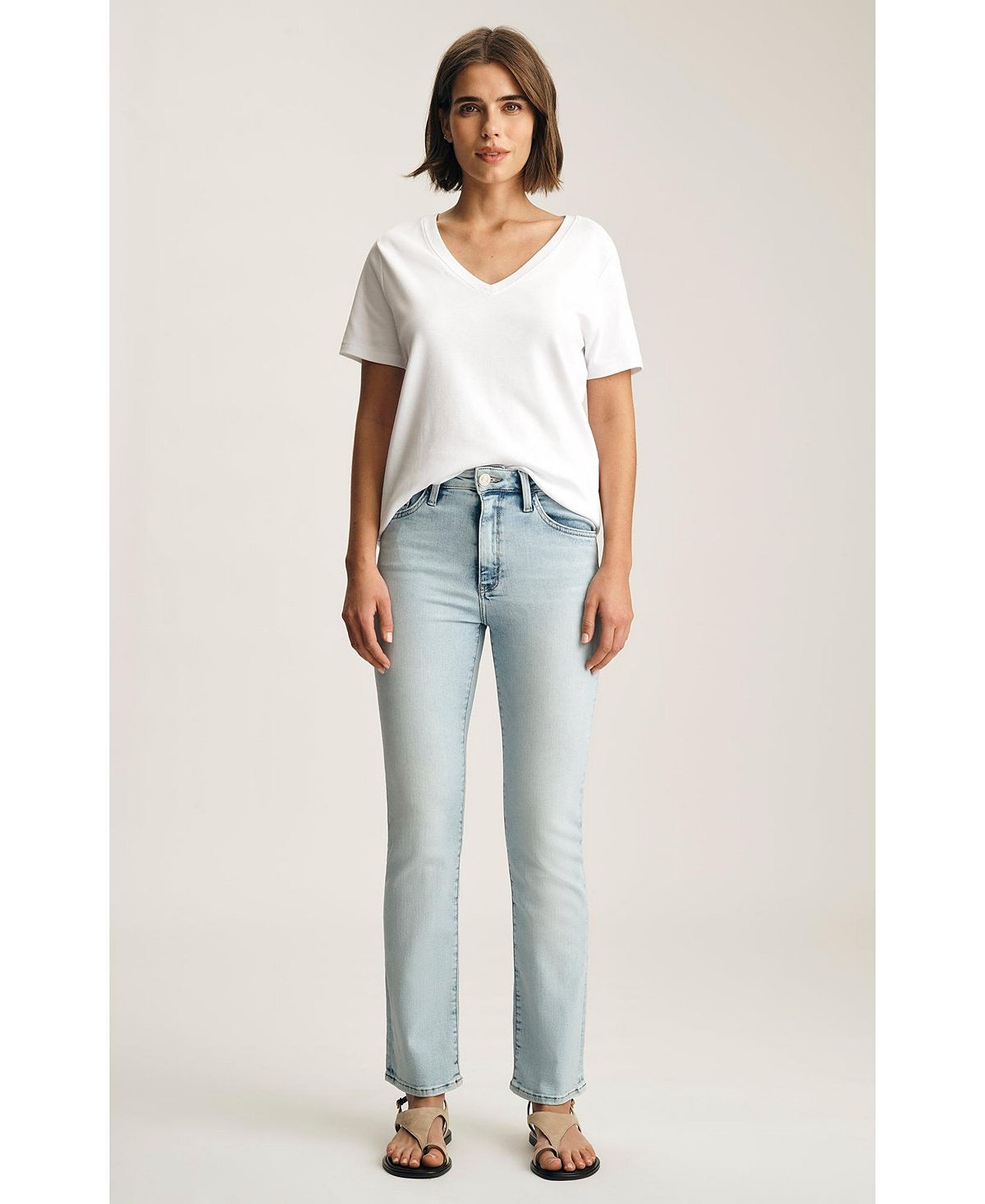 Mavi Jeans Women's New York High Rise Straight Leg In Lt Brushed Classic Blue view 3 — MAYCSS fashion products