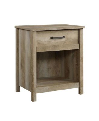 Lintel Oak Finish Night Stand with Industrial and Modern Farmhouse Style