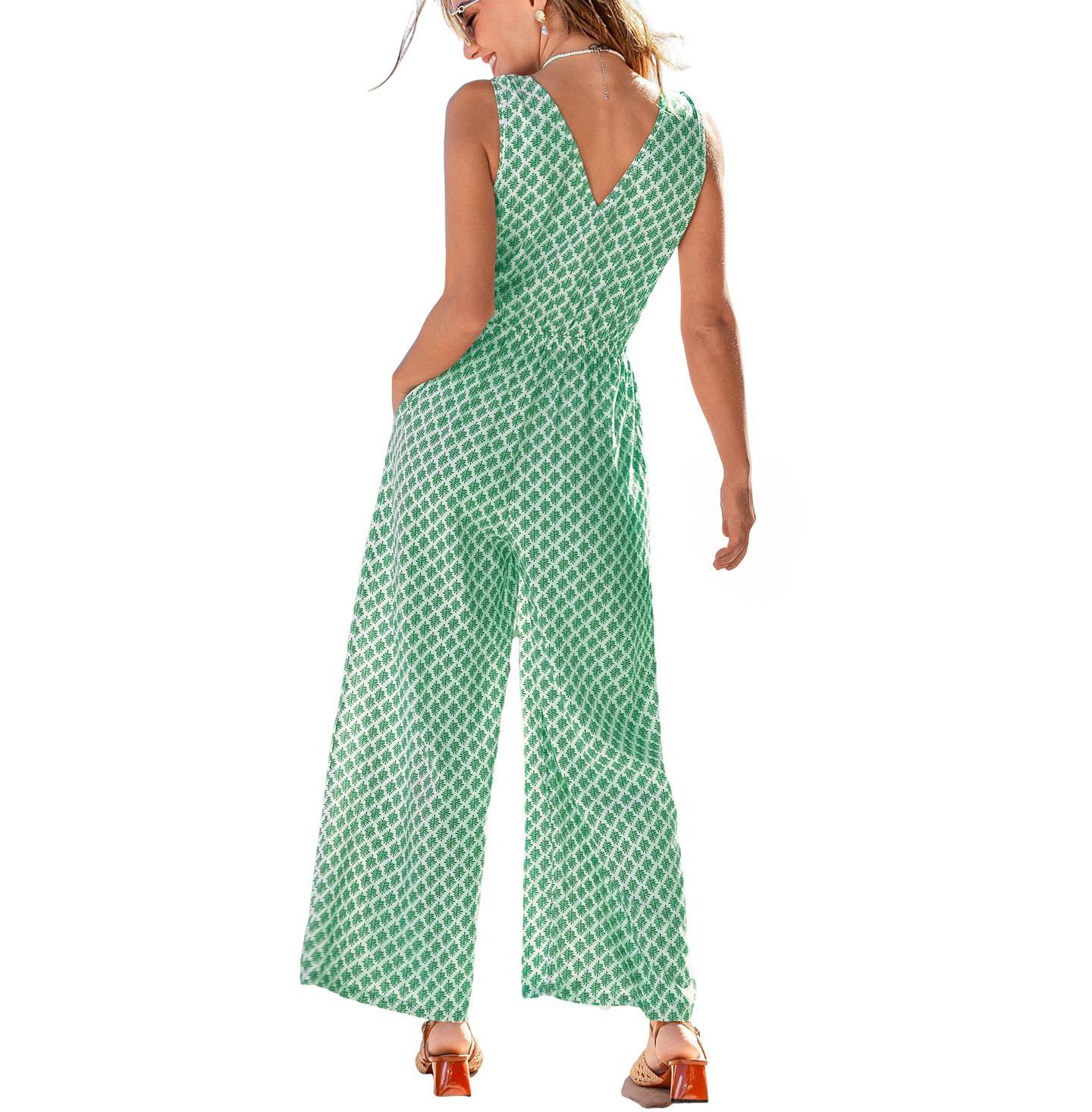 Женский комбинезон Cupshe Dana Point Ornate Jumpsuit, цвет: Зелёный — фото 3
