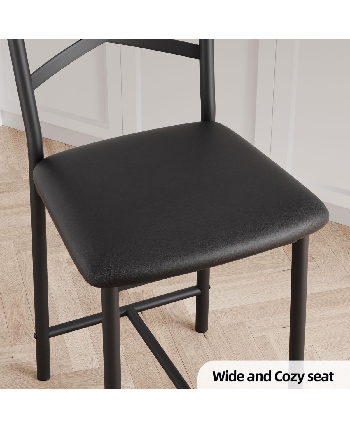 homfan Set of 6 Counter Height Dining Chairs, 22 Inch Upholstered Chairs with Thick Cushion and Backrest for Kitchen Island