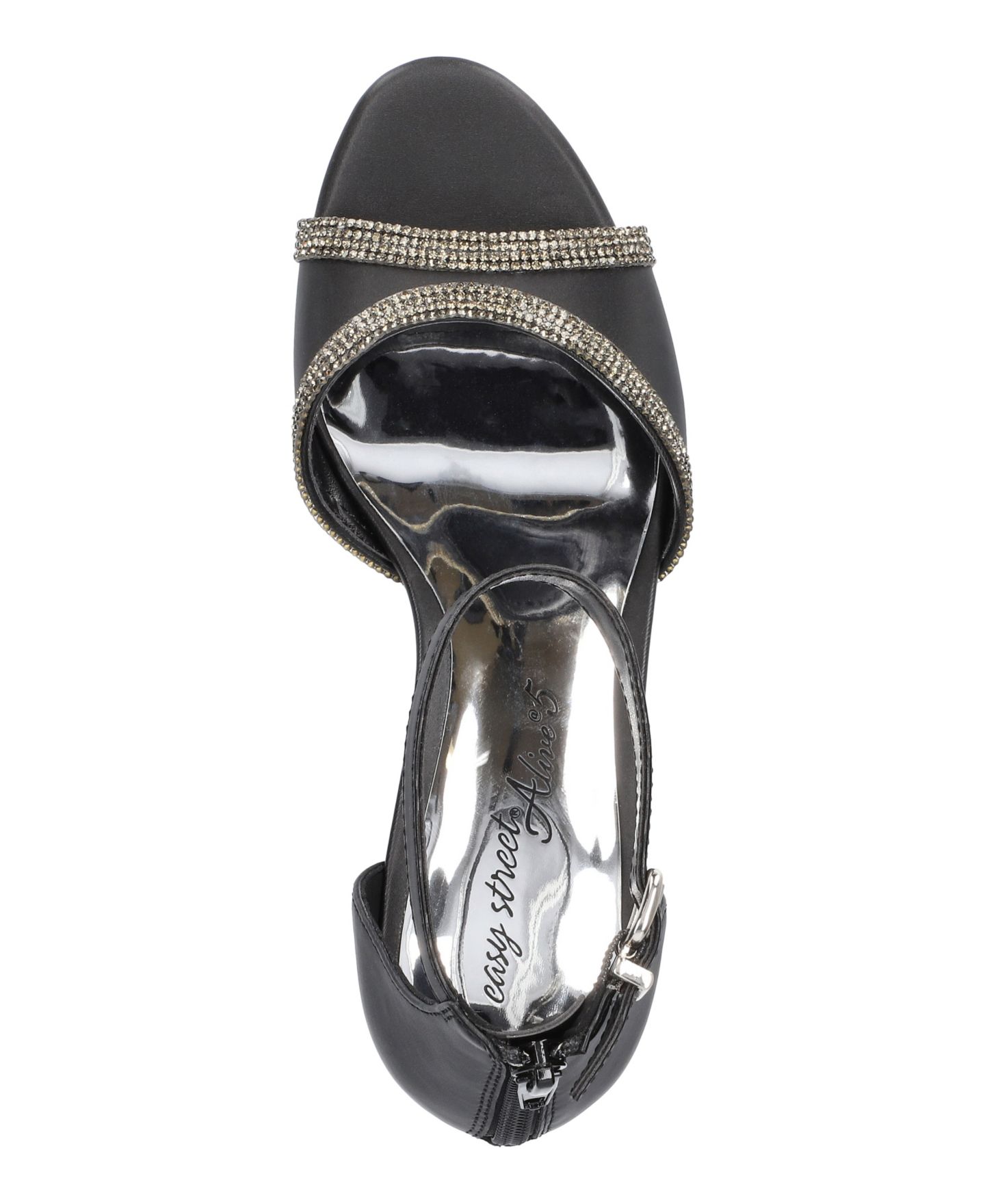 Женские сандалии Easy Street Davina Open Toe, цвет: Чёрный атласный — фото 4
