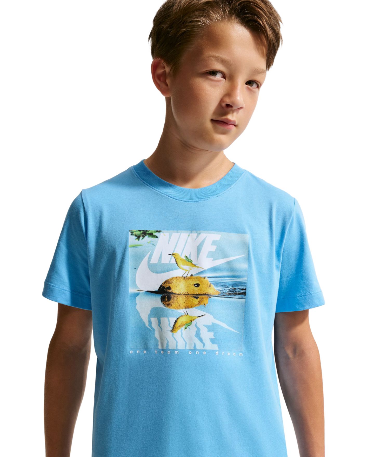 Футболка Nike Sportswear Short-Sleeve T-Shirt для мальчиков, цвет: Синий — фото 3