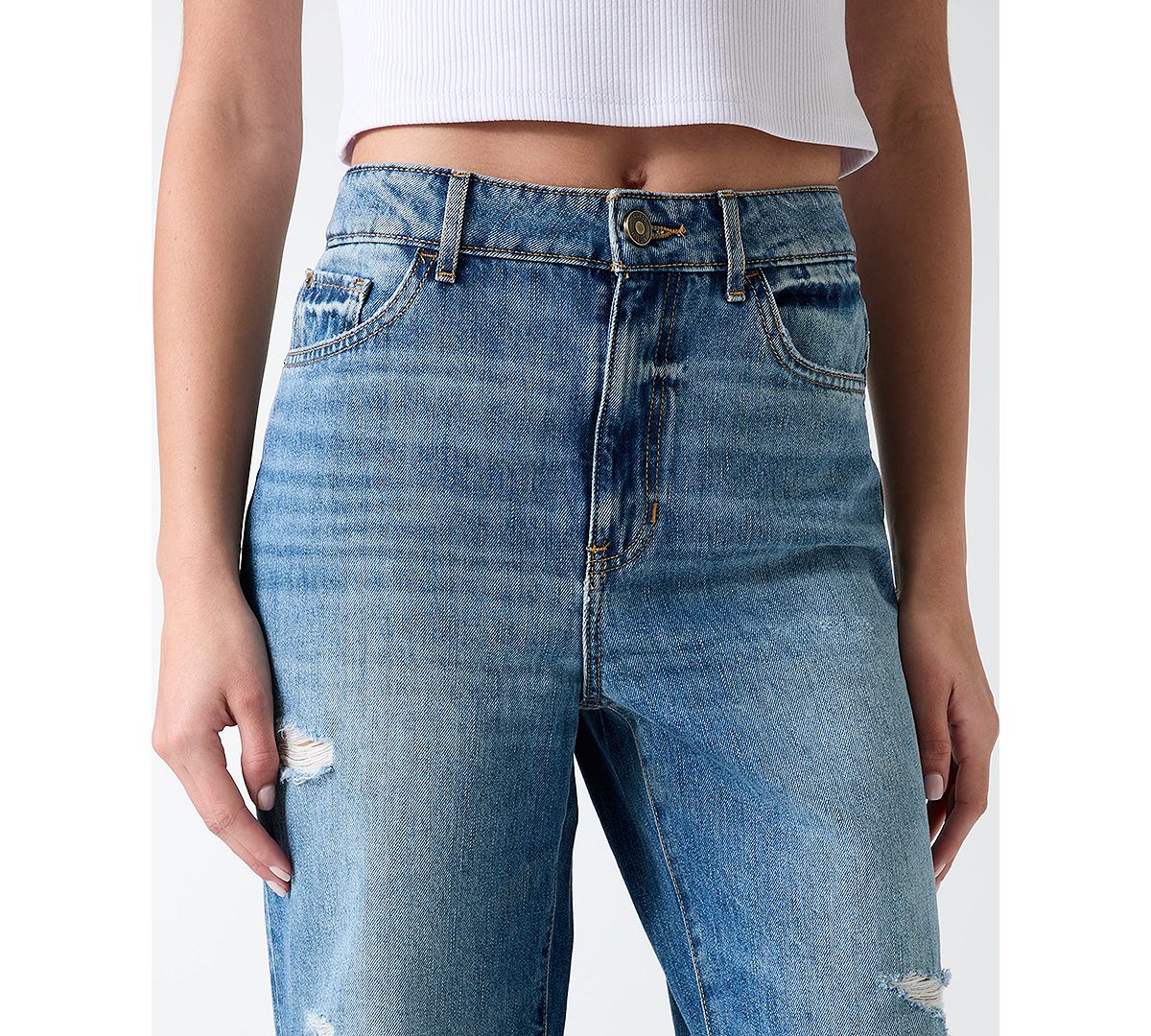 GUESS Women's High-Rise Straight-Leg Jeans view 3 — MAYCSS fashion products