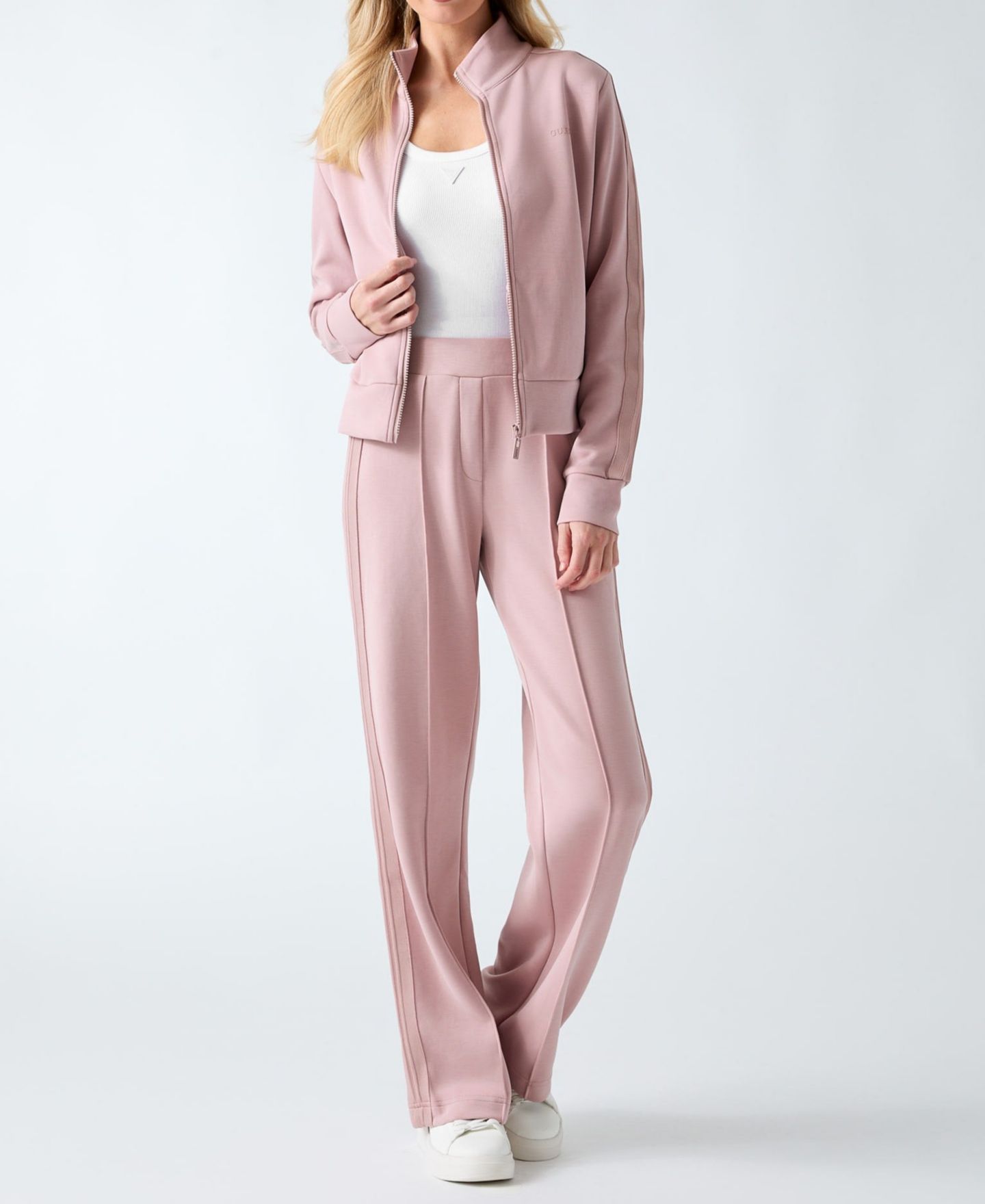 Женский свитшот GUESS Lyra High-Neck Full-Zip, цвет: Розовато-лиловый — фото 2