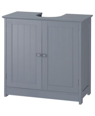 Pedestal Sink Storage Cabinet  Under Sink Bathroom with 2 Doors Shelf and U Shape