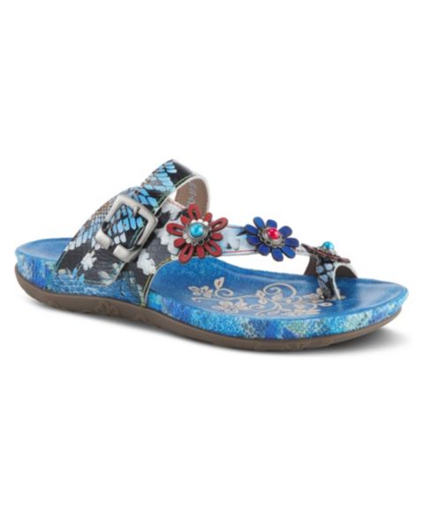 Женские сандалии L'Artiste Spring Step Kindness with Suede Upper, цвет: Синий разноцветный