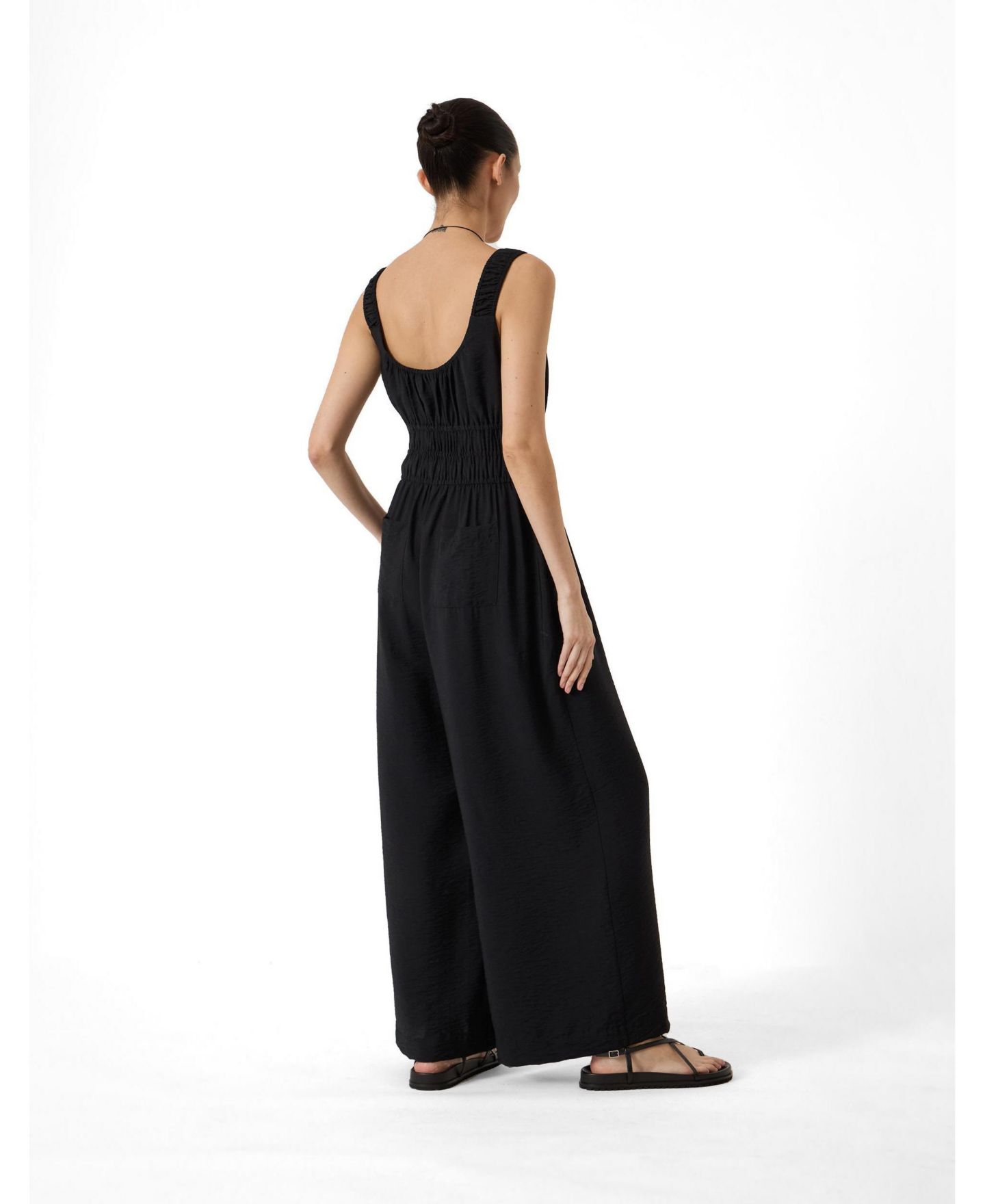 Женский комбинезон Hush Wrenna Gathered Straps Airflow Jumpsuit, цвет: Чёрный — фото 3