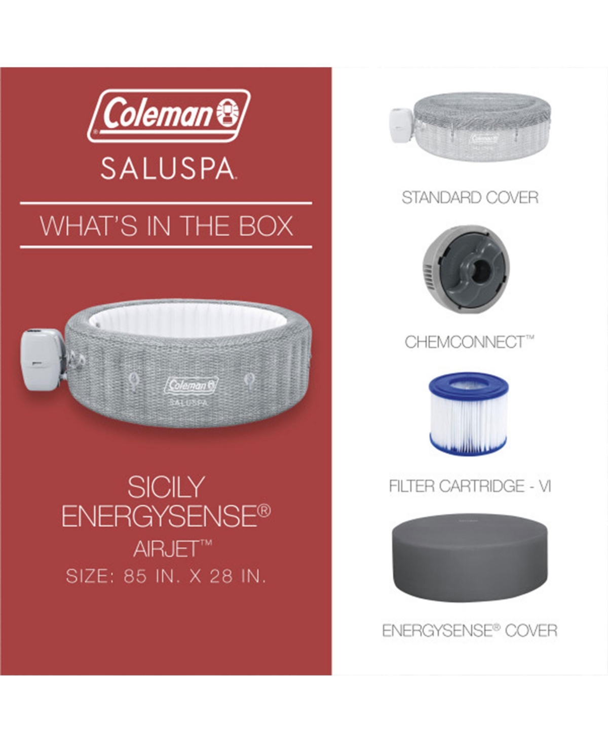 Coleman Saluspa Sicily AirJet Hot Tub and 4 Saluspa Pool/Spa Seat and 2 Pillows