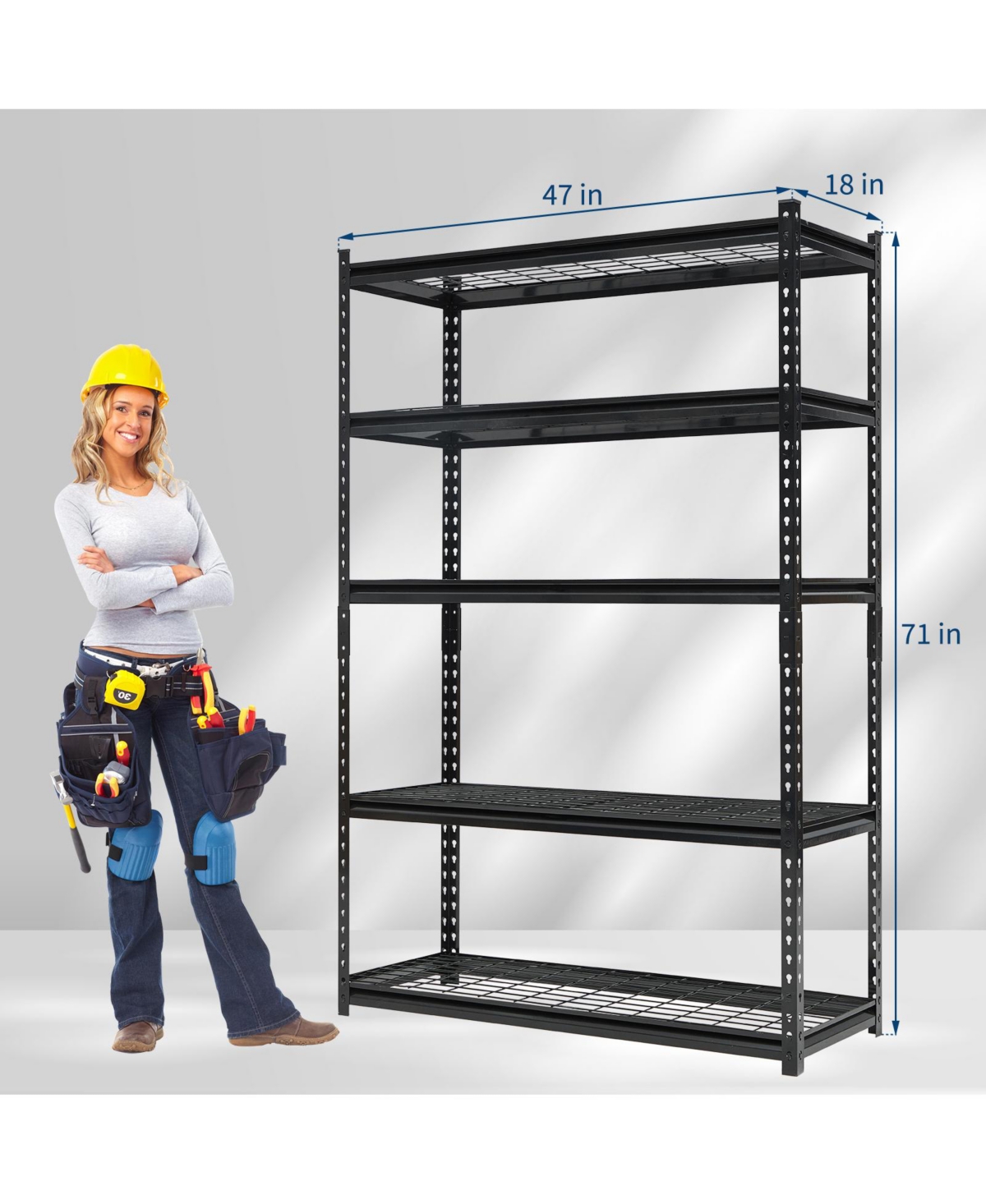 homfan 5 Tier Storage Shelf, 72 Inch Heavy Duty Metal Shelving Unit with Adjustable Shelves for Pantry or Basement