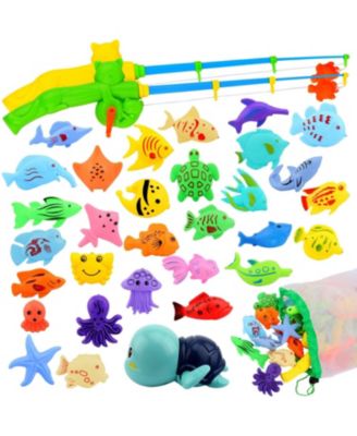Fishing Pool Game Water Table Bath Toy Rod Floating Fish Kids Gift Outdoor