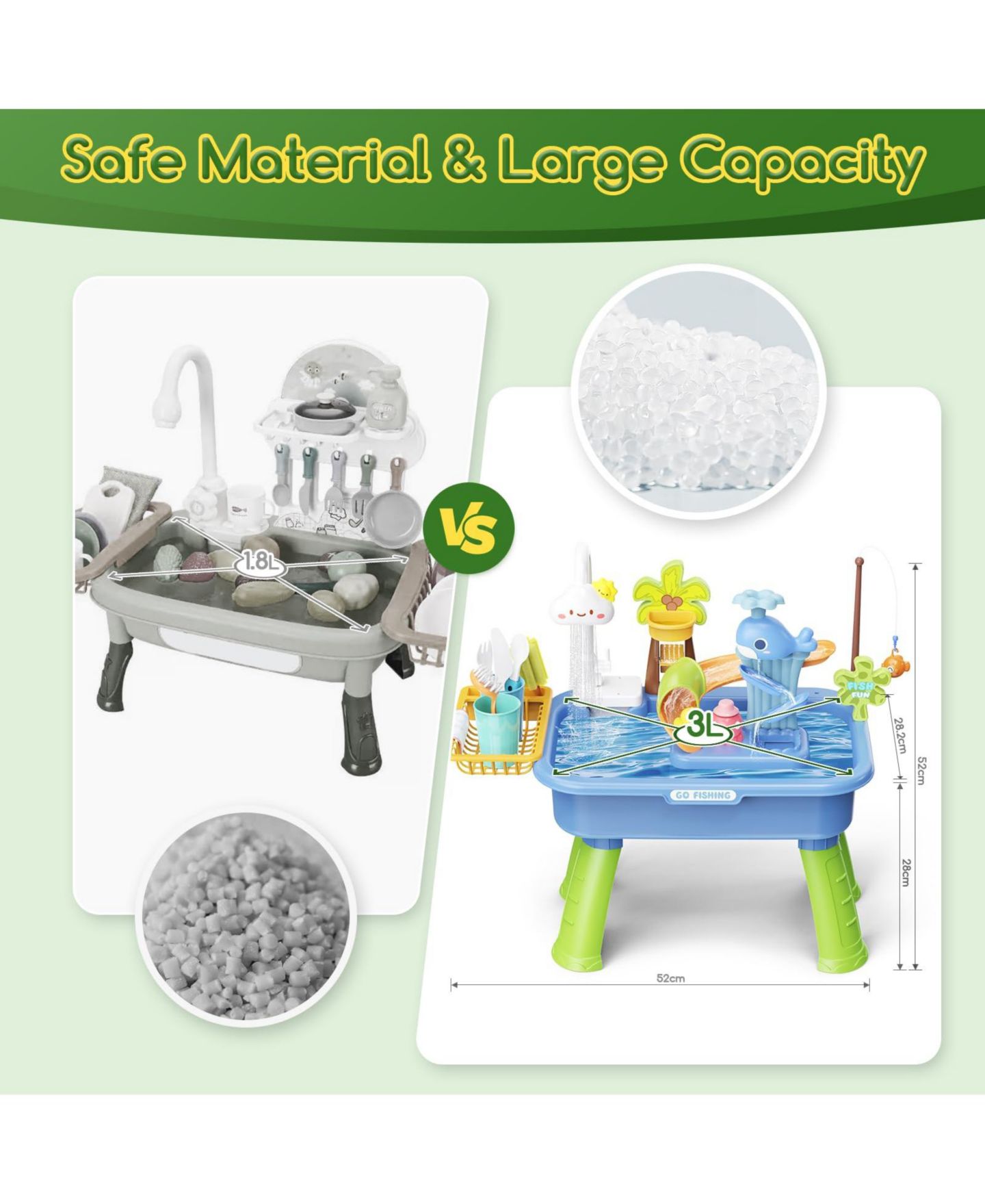 Детская игрушка GNUADZ 4-in-1 Water and Sand Activity Table with Electric Faucet, Ages 5+, цвет: Синий — фото 4