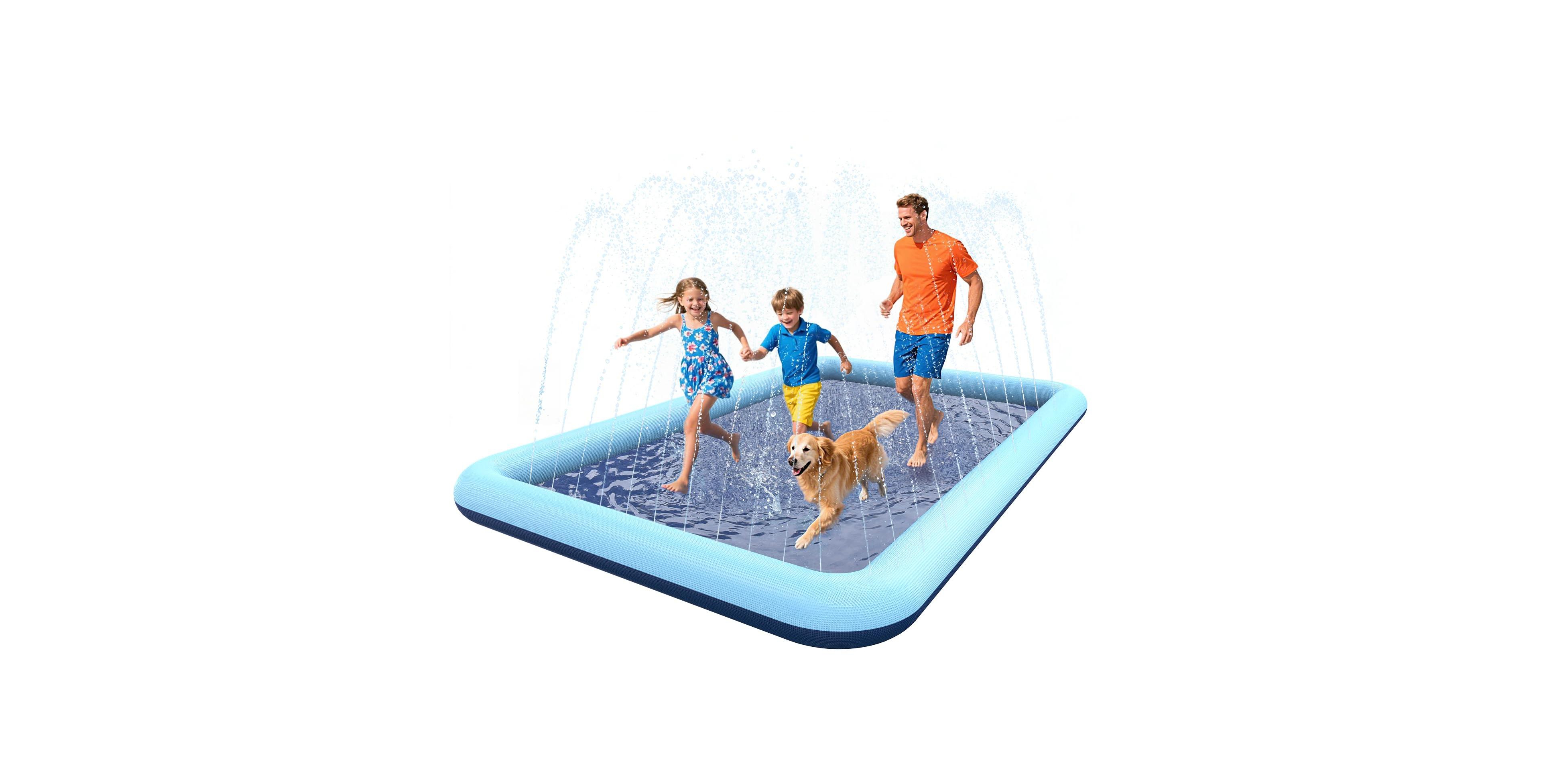 Aofar Non-slip Splash Sprinkler Pad for Kids and Dogs Outdoor Summer Water Play Mat