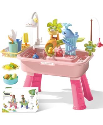 Sand Water Table Fishing Game Kitchen Sink Summer Toy