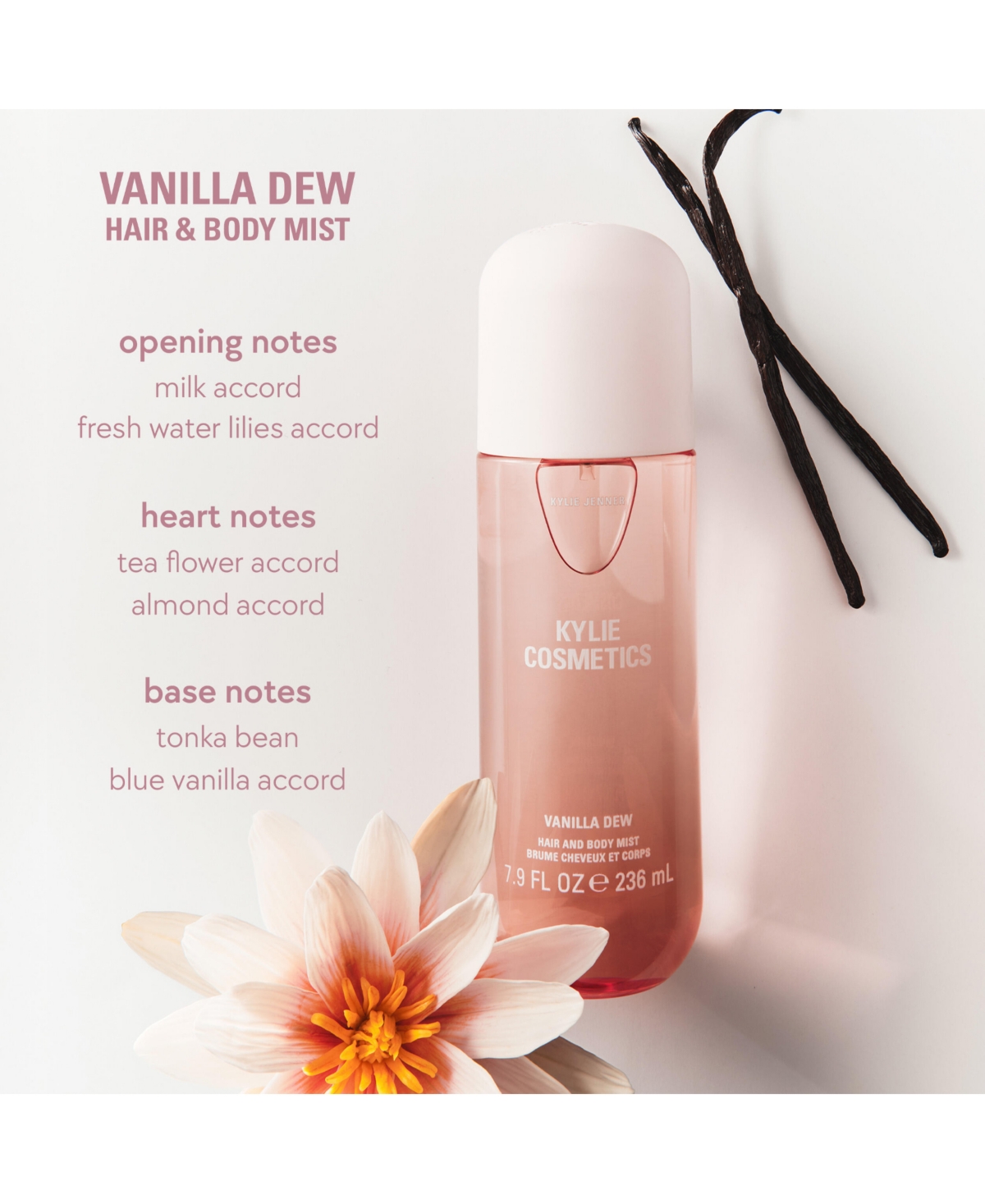 Kylie Cosmetics Vanilla Dew Hair & Body Mist, 3.3 oz.
