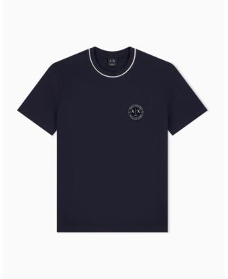 Men's Short Sleeve Neck Piping Badge logo Regular Fit T-Shirt