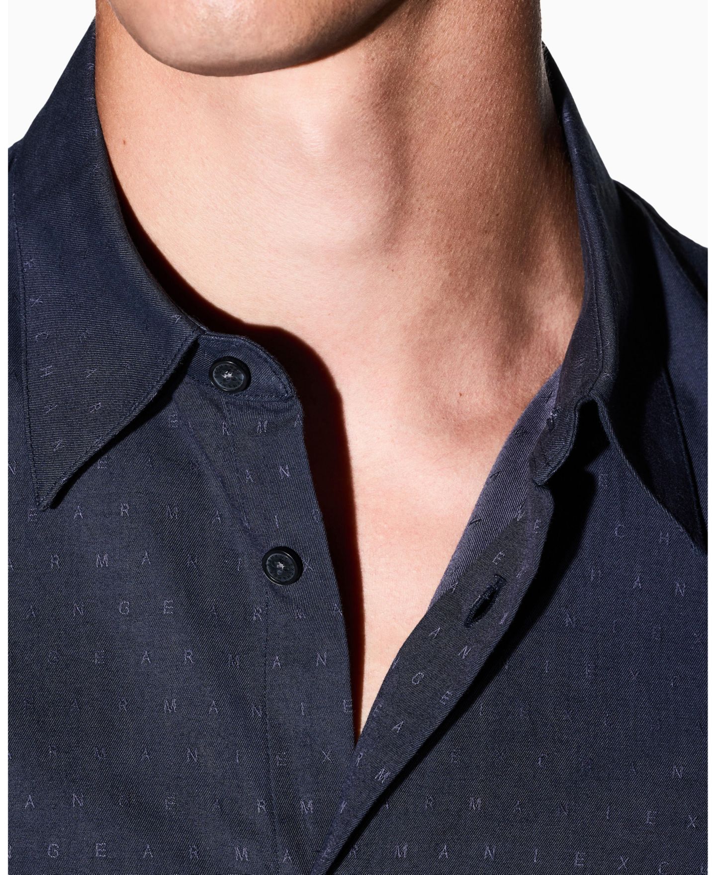 Мужская рубашка A|X Armani Exchange Cotton Jacquard Woven, цвет: Чёрный — фото 8